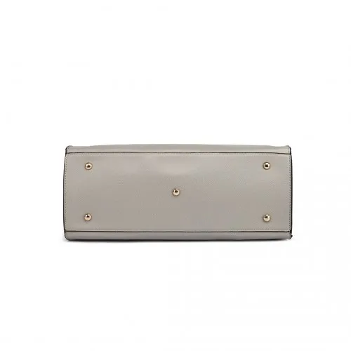 Miss Lulu Leather Look Classic Square Shoulder Bag Grey - Stylish and Versatile