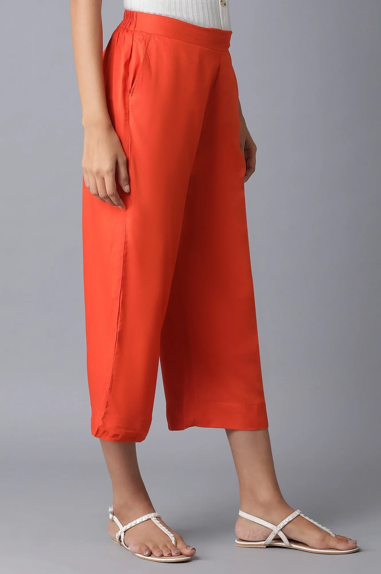 Orange Straight Culottes