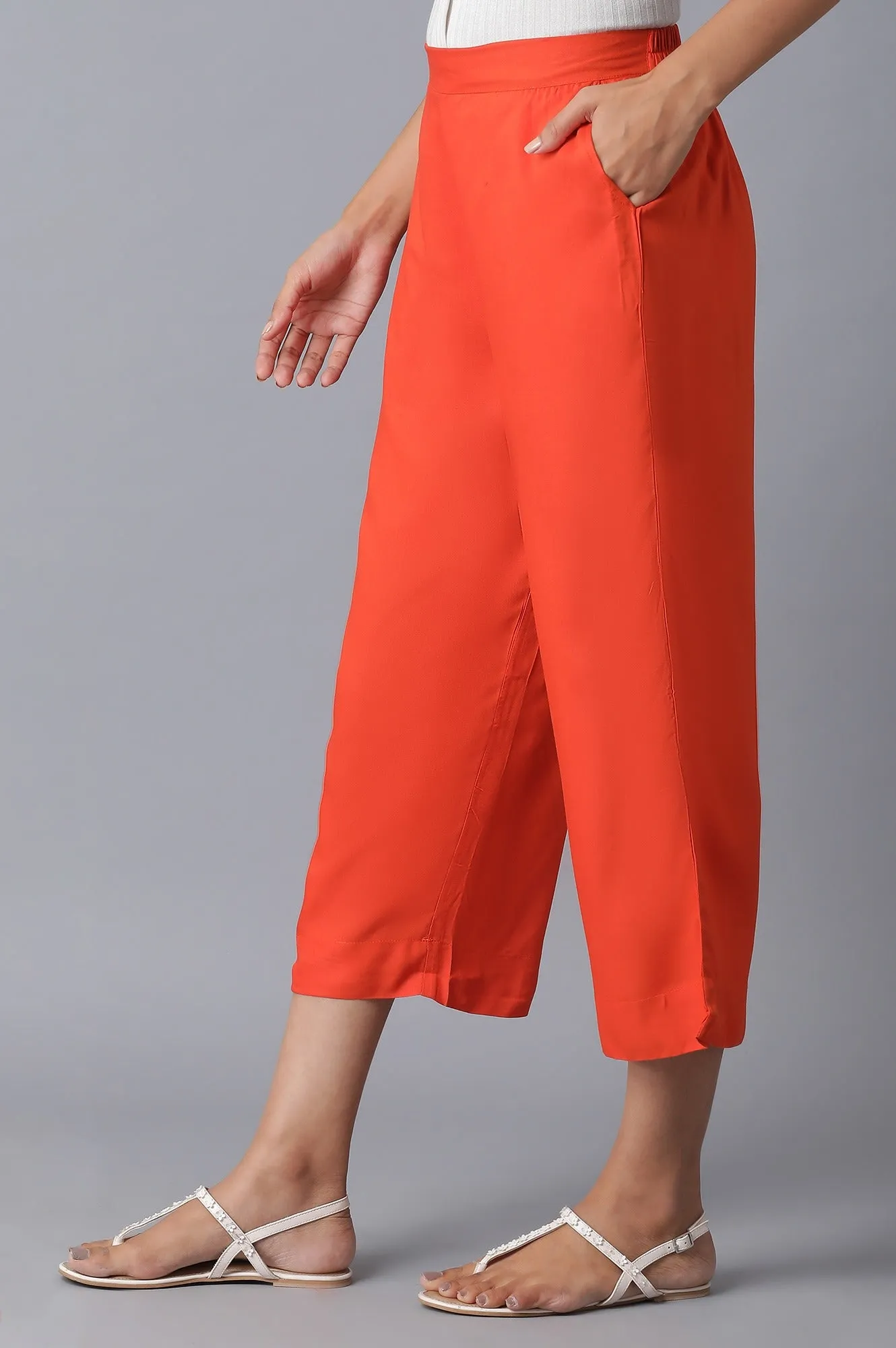 Orange Straight Culottes