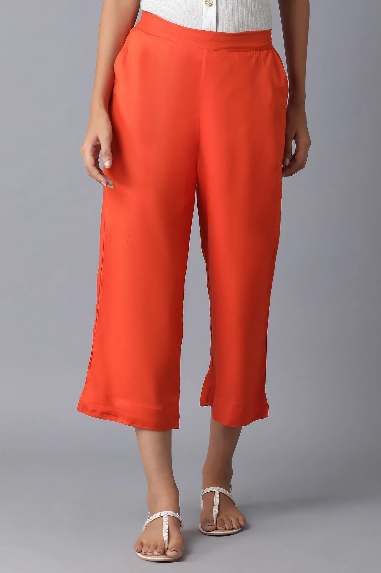Orange Straight Culottes