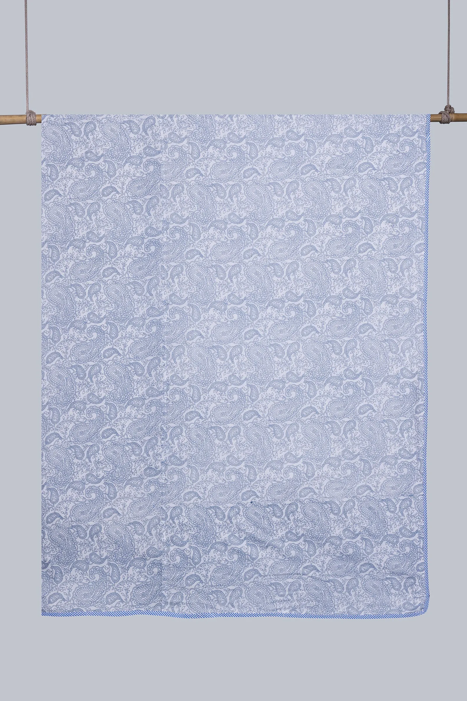 Paisely Blue Reversible Cotton Muslin Dohar