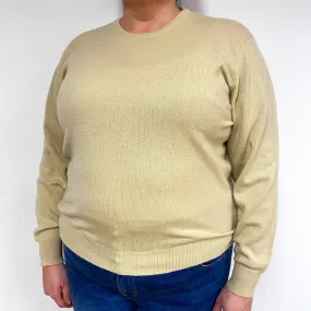 Palest Yellow Cashmere Crew Neck Jumper Extra Large
