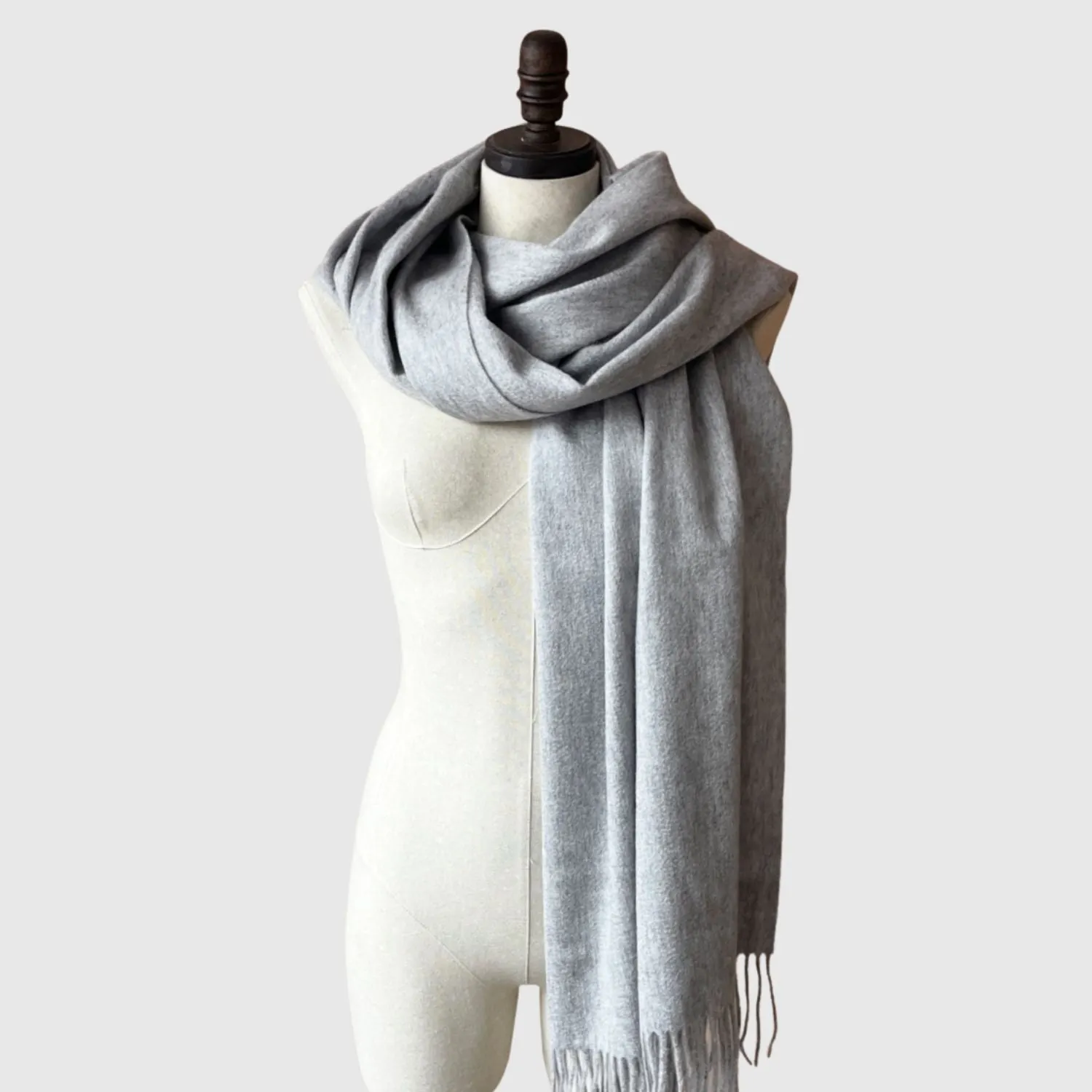 Pastel Mint Long Lambswool scarf | Pure Wool Shawl