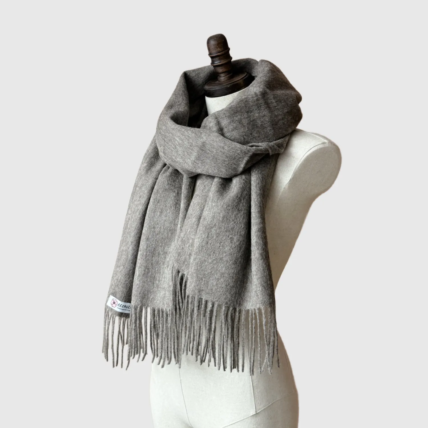Pastel Mint Long Lambswool scarf | Pure Wool Shawl
