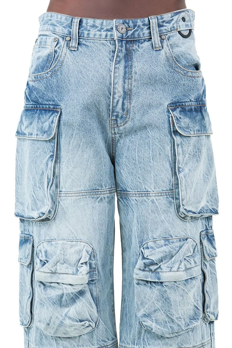 Publik Denim Jeans - 3D Cargo Wide - Sky - KD2477