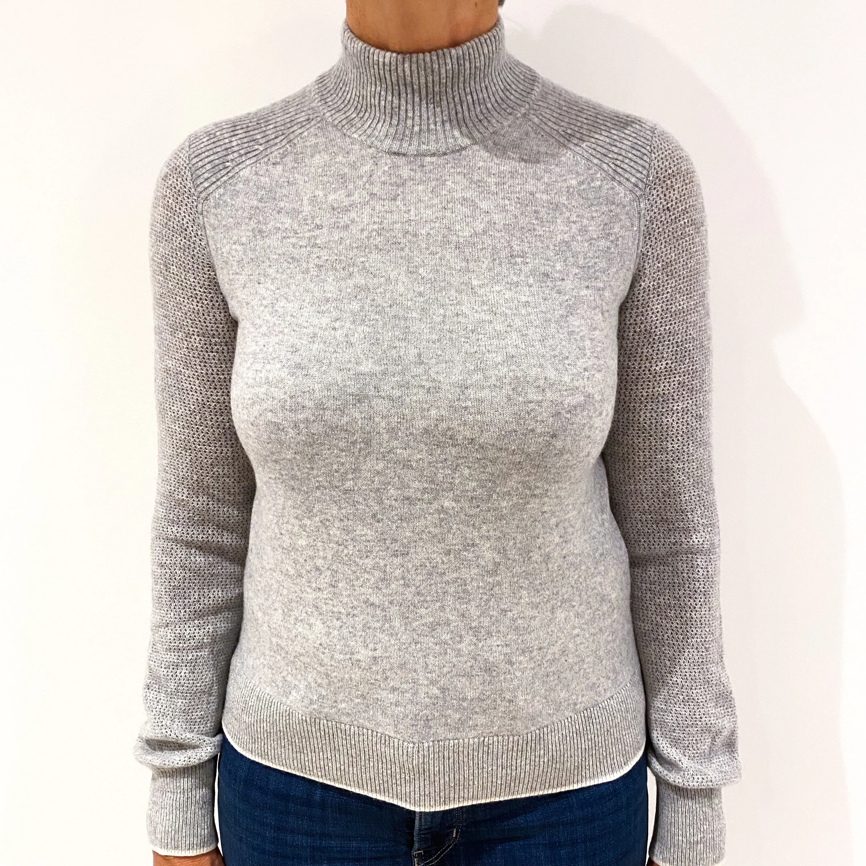 Rag and Bone Smoke Grey Cashmere Turtle Neck Jumper Medium