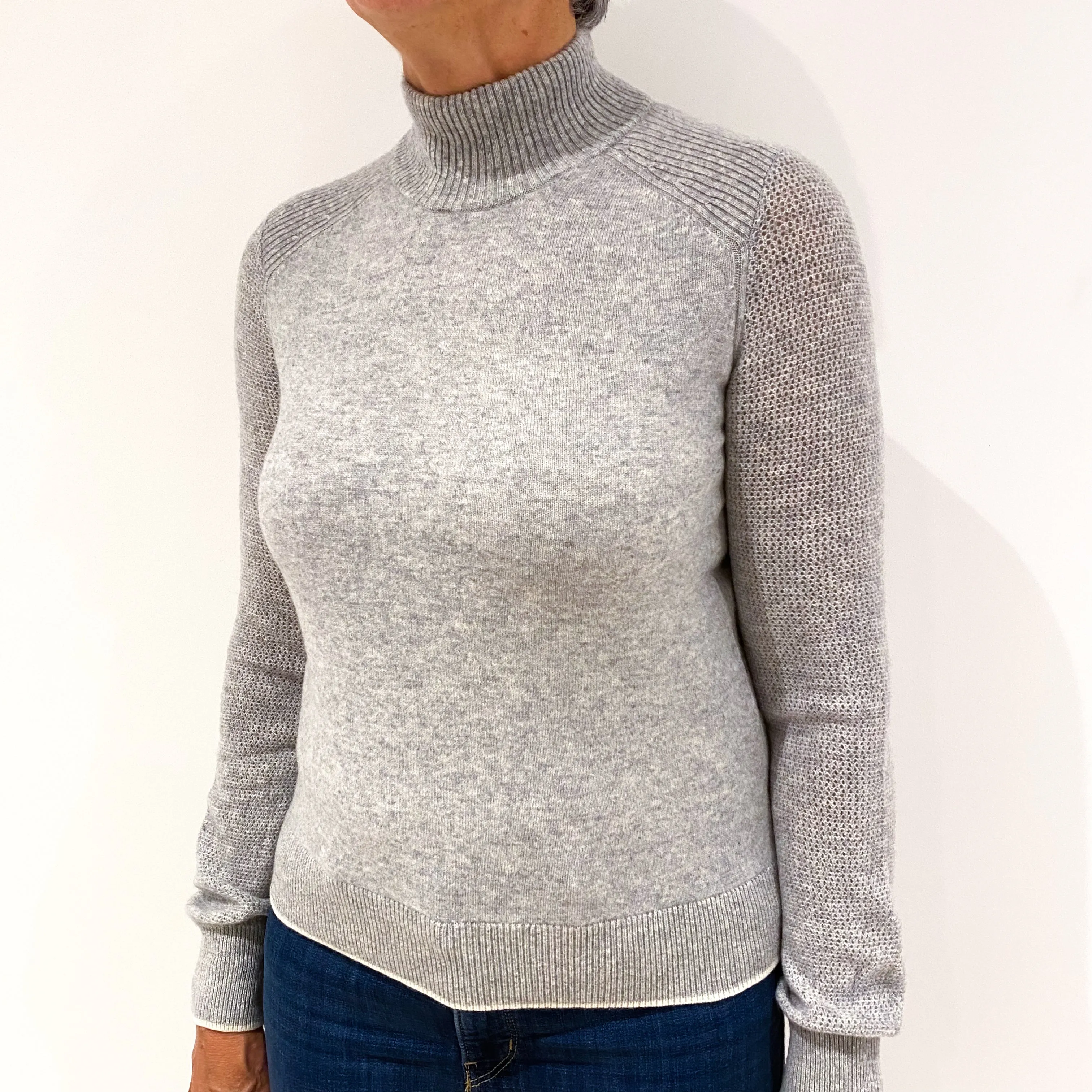 Rag and Bone Smoke Grey Cashmere Turtle Neck Jumper Medium