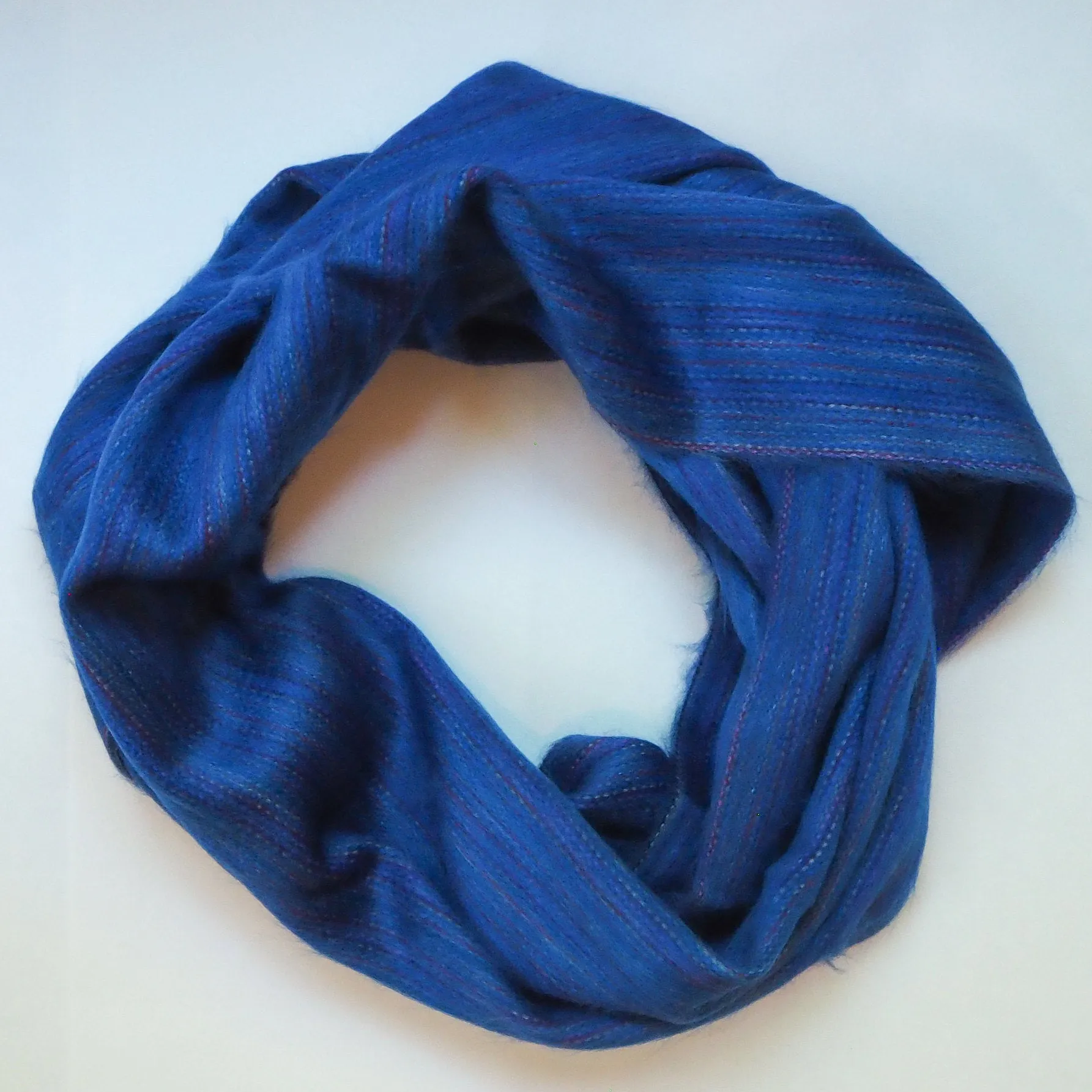 Royal Blue Alpaca Wool Infinity Scarf / Shawl