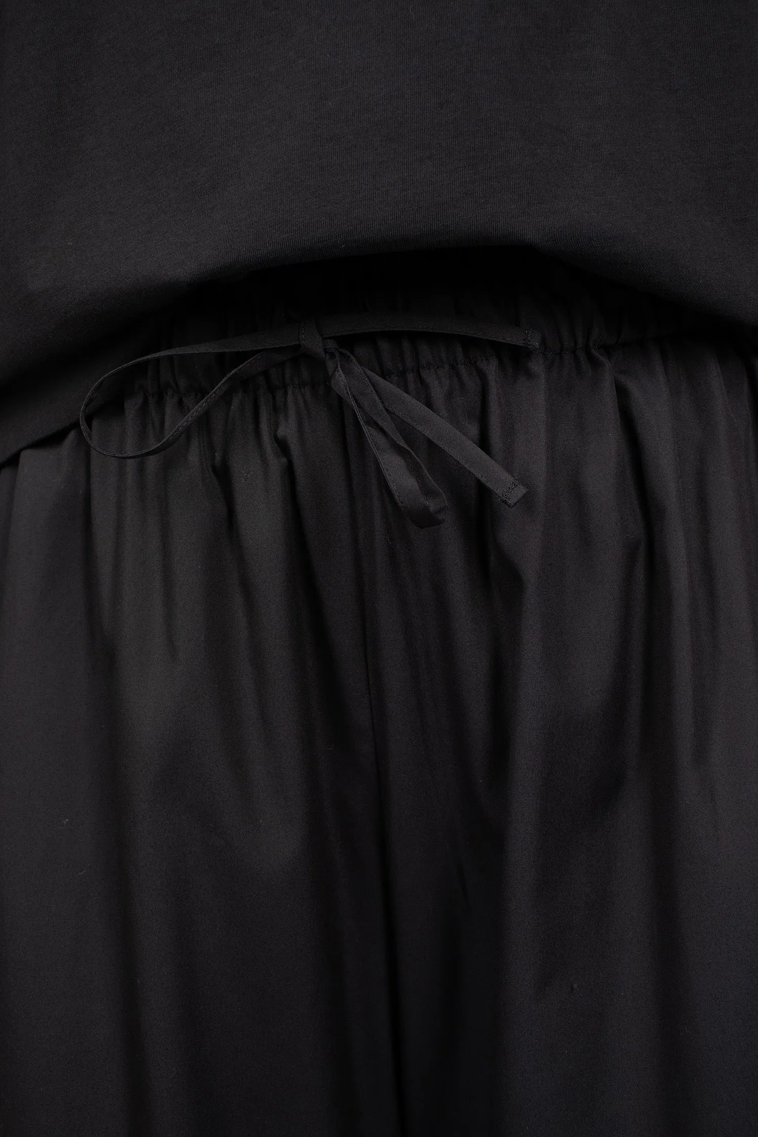 Ruffle Waist Trimmed Trouser Black