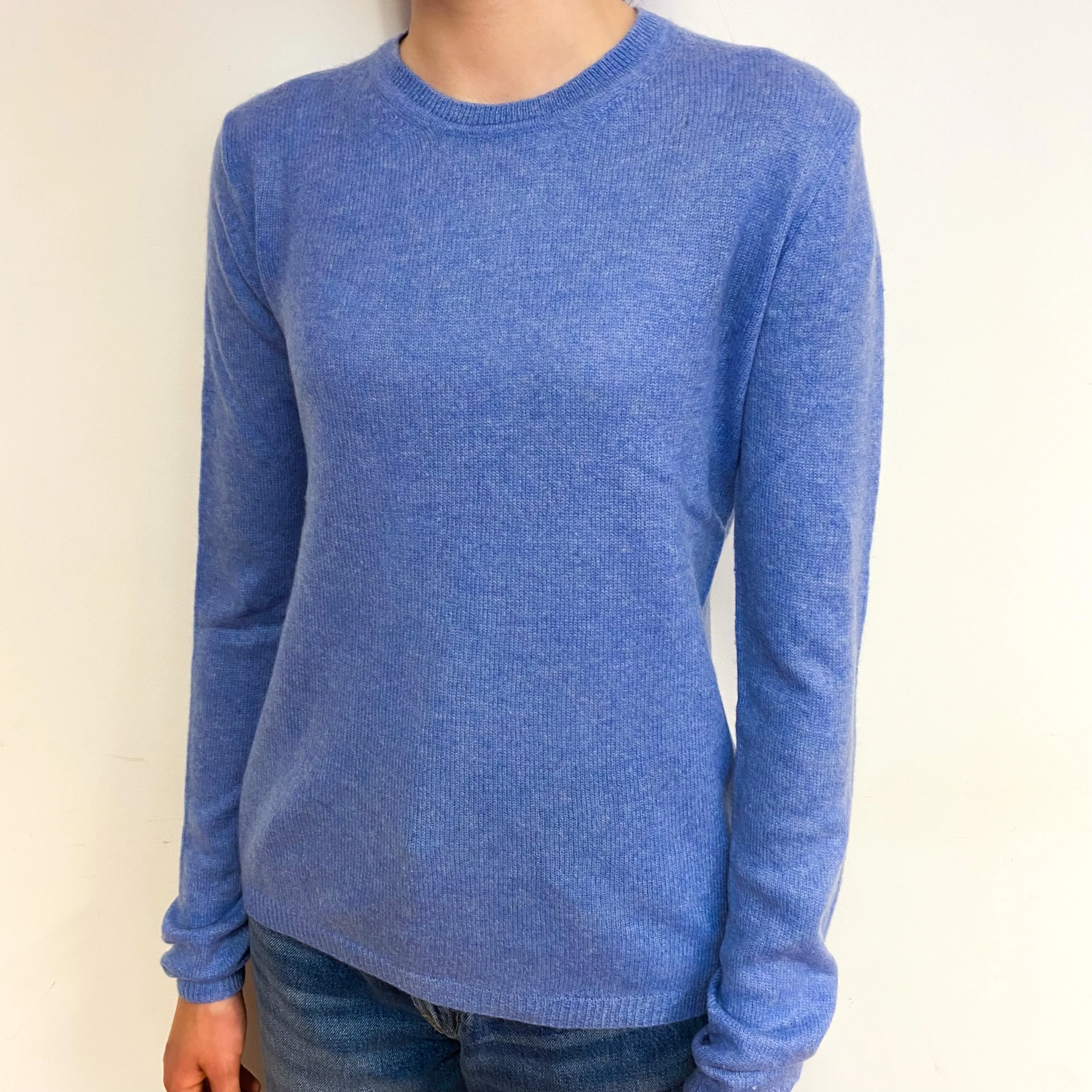 Sky Blue Cashmere Crew Neck Jumper Extra Small