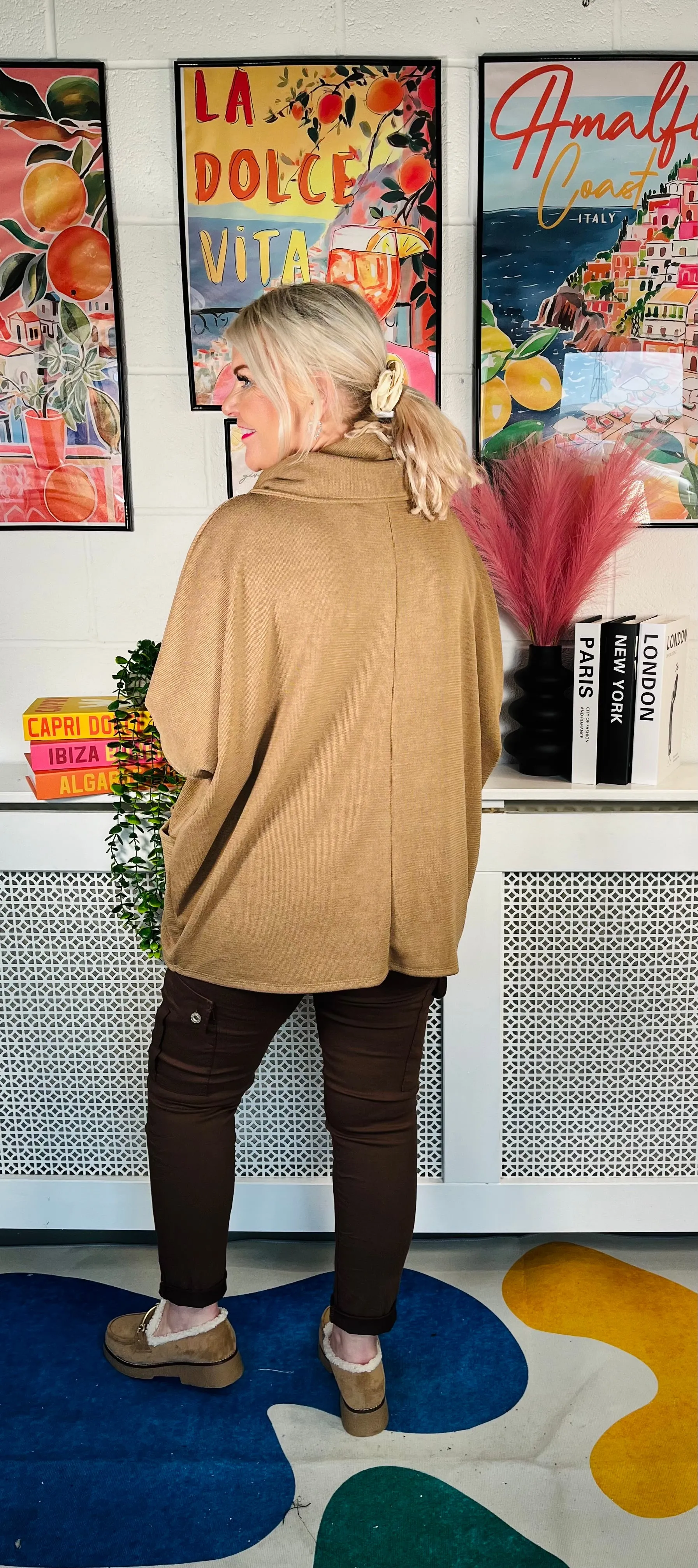 Sterling Cowl Neck Jumper - Caramel