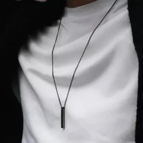 Timeless Black Steel Pendant Necklace