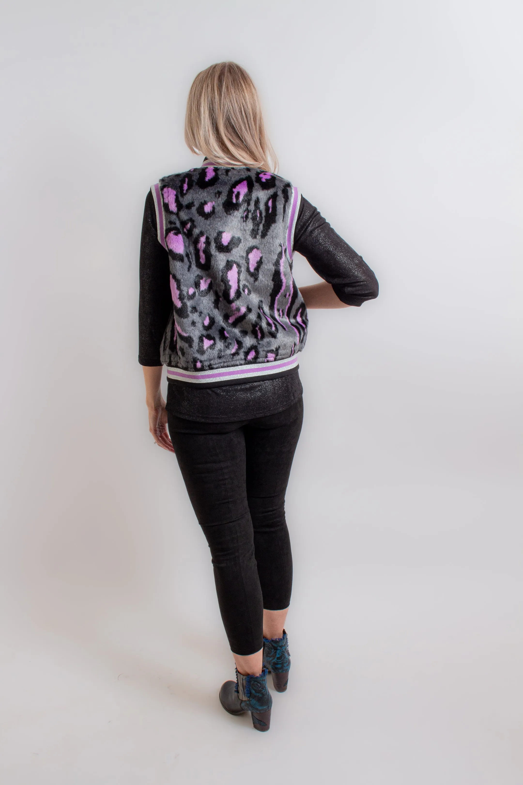 Violet Leopard Reversible Vest