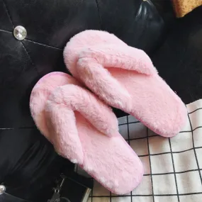 Winter Fashion Women Home Slippers Faux Fur