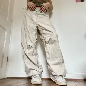 Women Spring Retro Solid Loose Drawstring Trousers