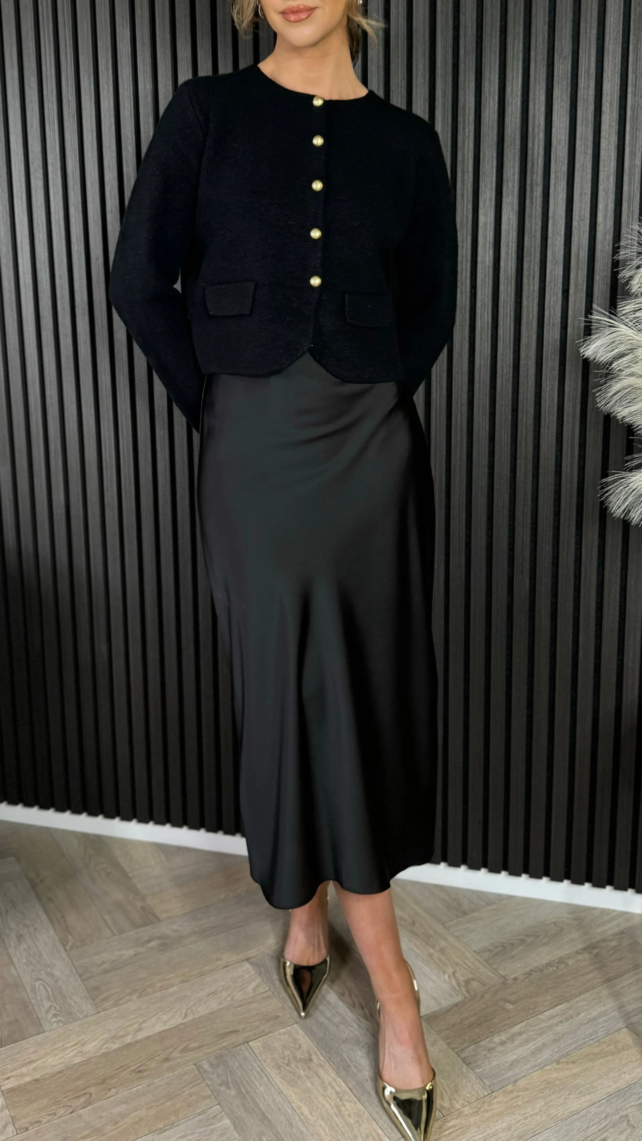 Yaella Black Midi Skirt