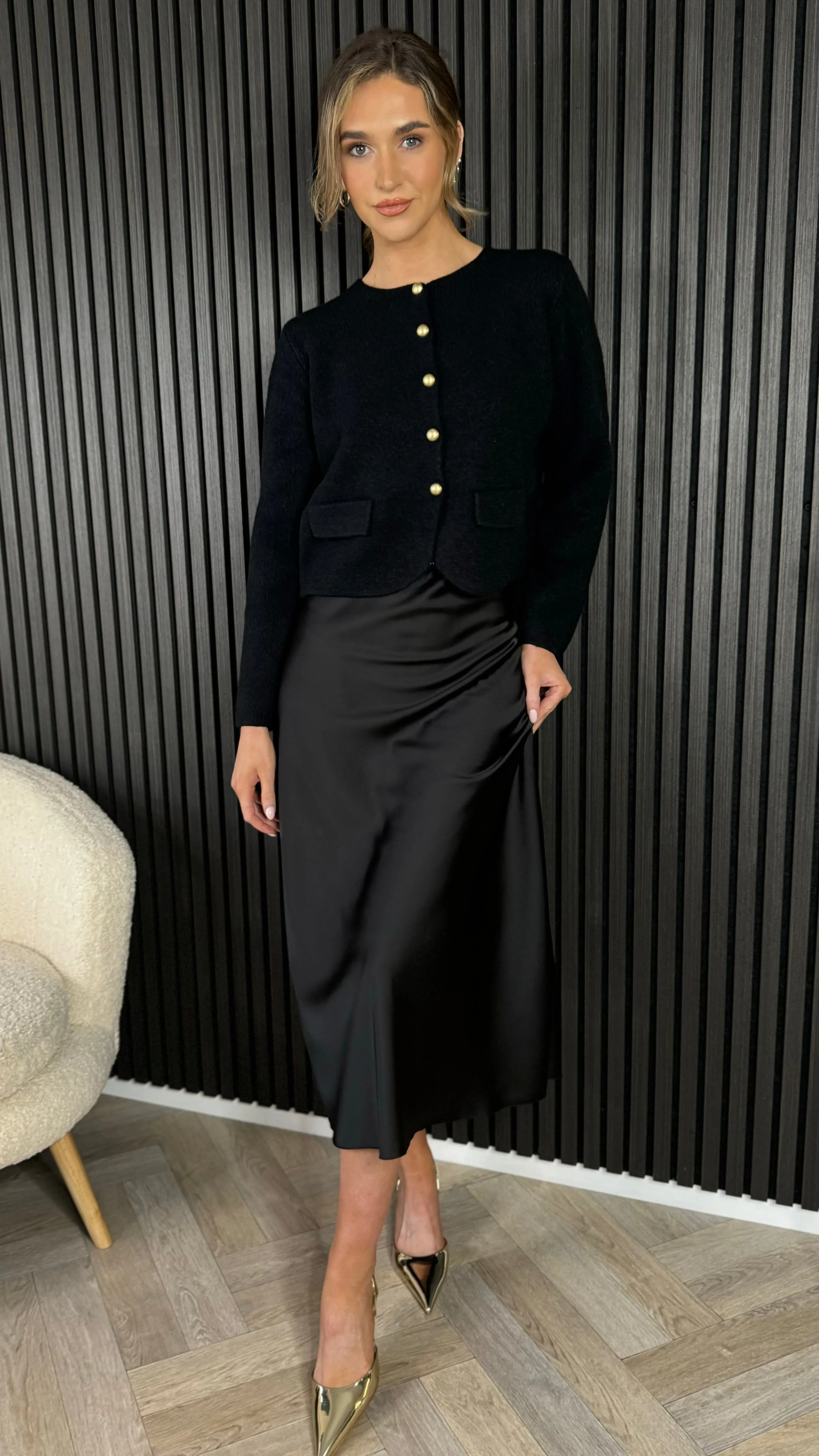 Yaella Black Midi Skirt