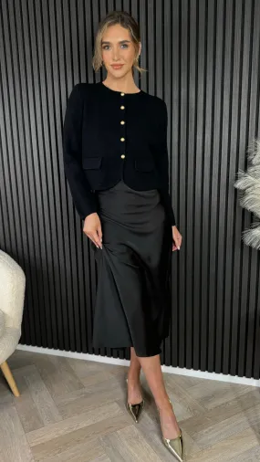 Yaella Black Midi Skirt